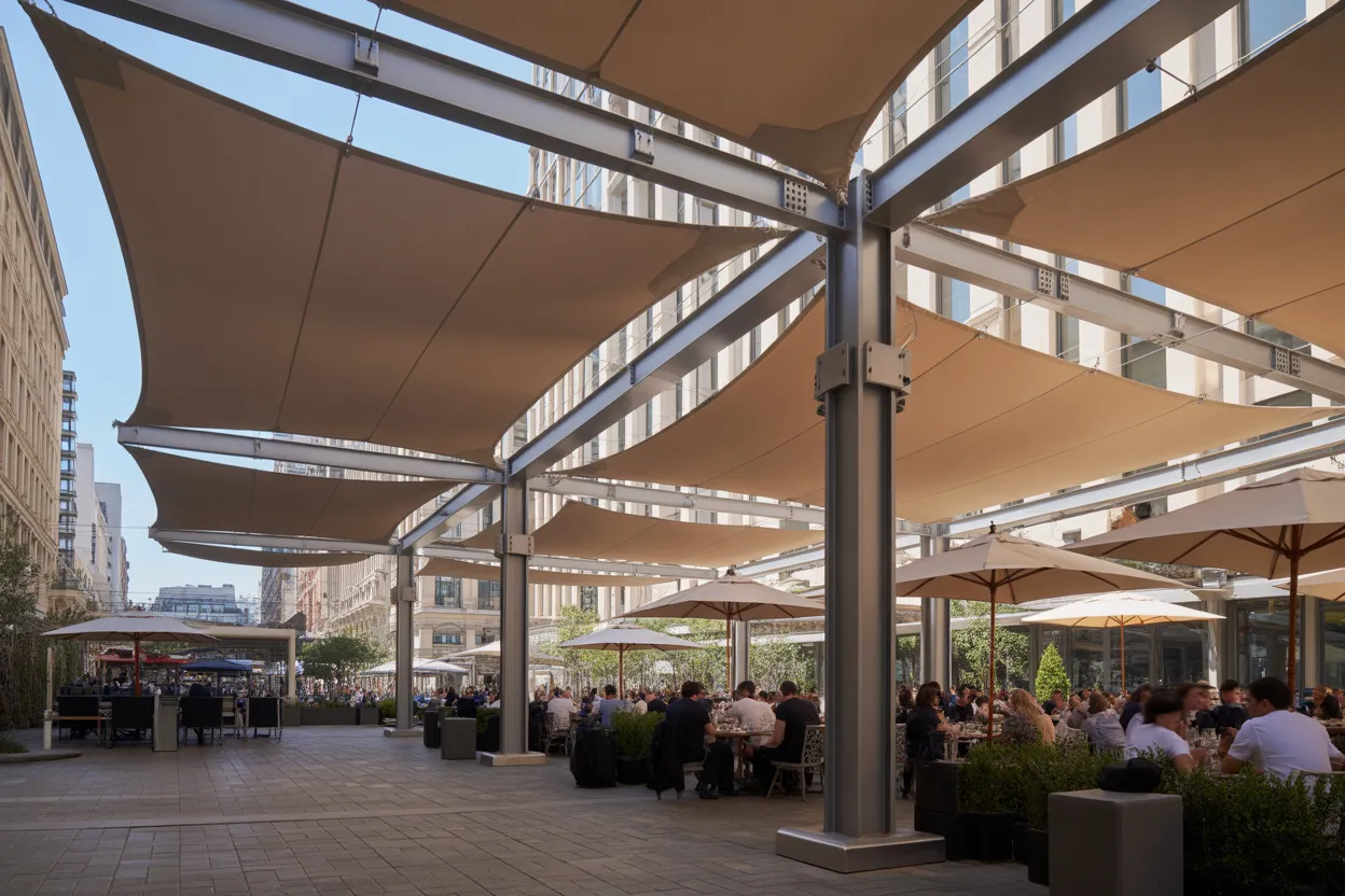 Custom shade design for luxury Destiny by the Sea home