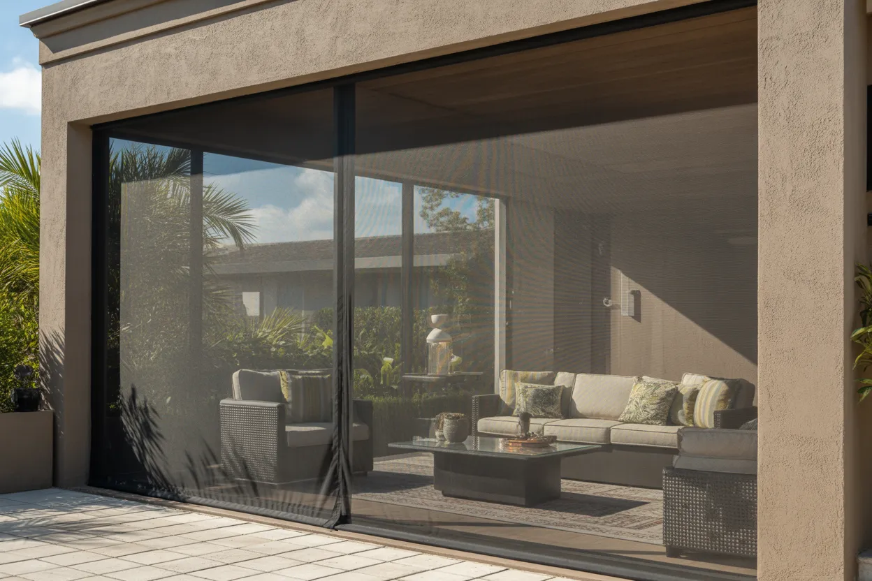 Retractable shade screen near outdoor kitchen in Crestview FL