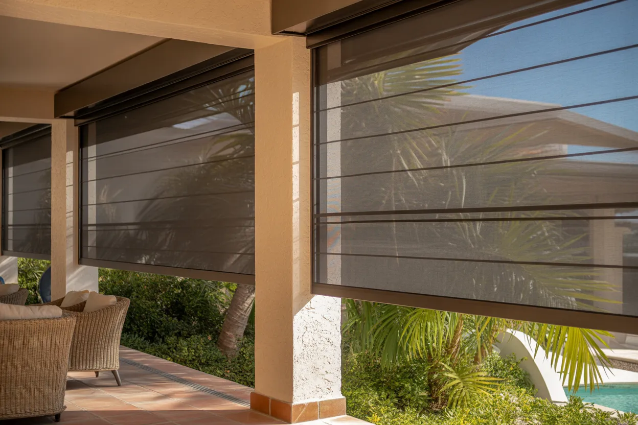 Retractable shade on Niceville FL home lanai